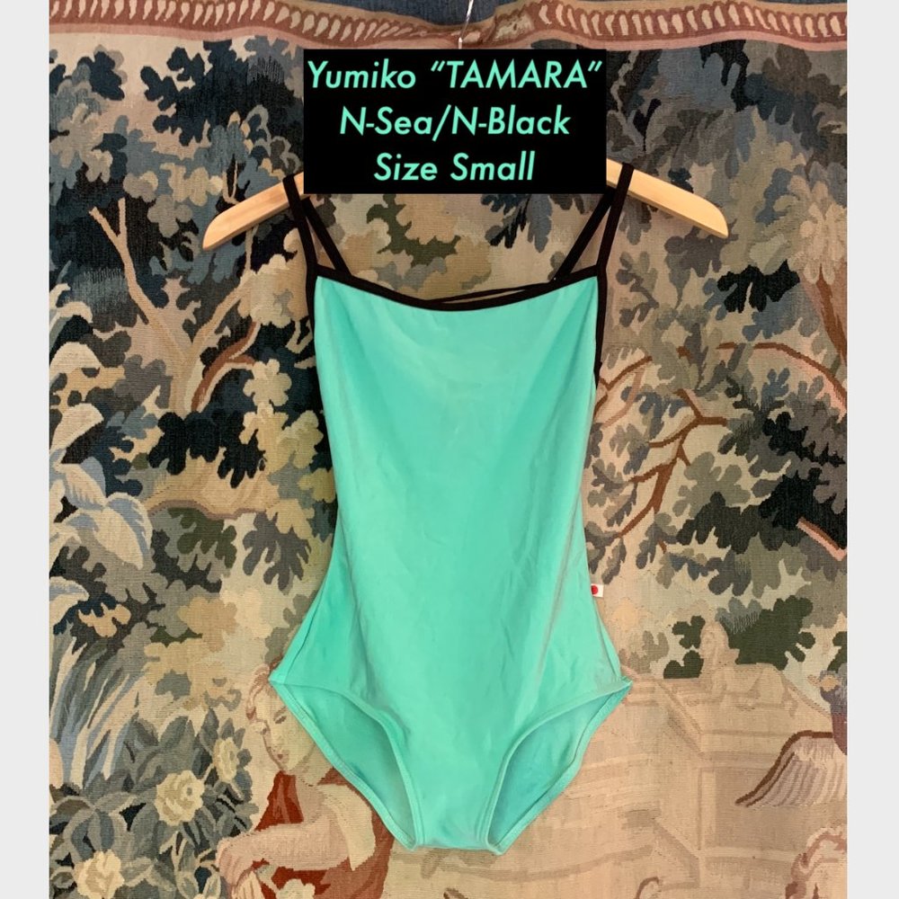 Yumiko TAMARA Turquoise Strappy Camisole Leotard S